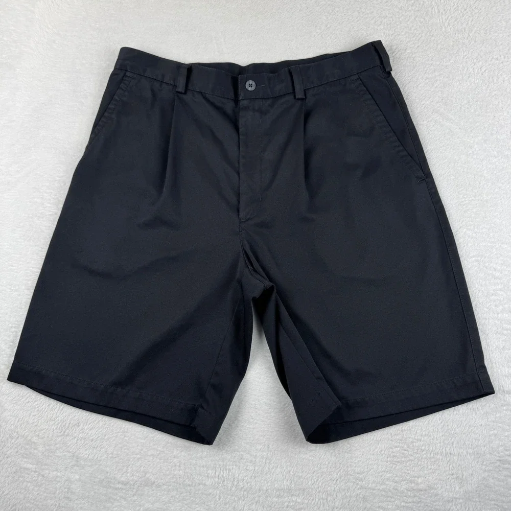 Nike‎ Golf Shorts Mens 34 Black Pleated Athletic Performance